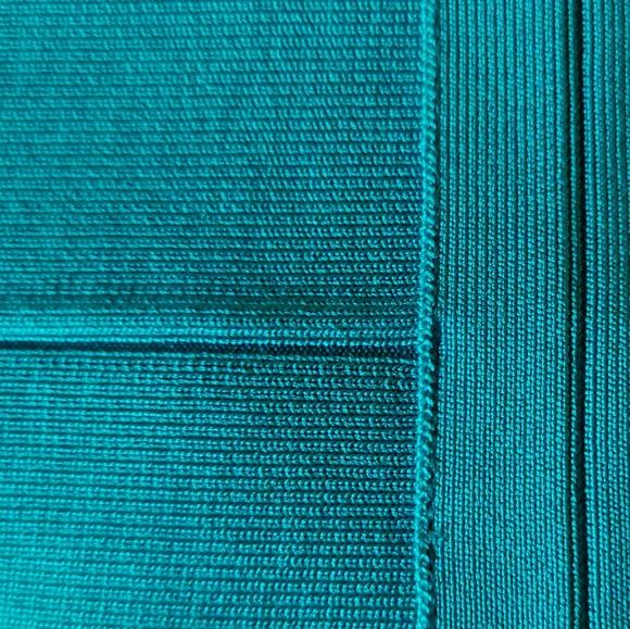 NWOT Bright Teal HERVE LEGER V- Neck Mini Bandage Dress XS $790 - Picture 14 of 14